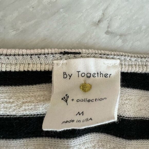 By together BLACK STRIPED Dress WITH POCKETS cotton blend size M - Picture 4 of 8